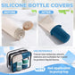 16Pack Travel Bottles for Toiletries, TSA Approved Travel Size Toiletries Containers Set, Silicone Leak Proof Refillable Bottles Elastic Sleeves Creams Jars Accessories Kit W/Clear Bag (Mint Green)