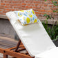 Outdoor Patio Chaise Lounge Small Headrest Waterproof Pillows with Insert & Adjustable Elastic Stripe,Garden Furniture Sofa Office Chair Seat Yellow 2 Pack