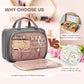 Toiletry Bag for Women with Jewelry Organizer Compartment, Jewelry Boxes for Gifts, Travel Makeup Cosmetic Bag with Hanging Hook for Full-sized Toiletries, Shampoo - Grey, Gifts for Women