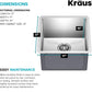 Kraus Kitchen Sink - Kraus Standart Pro 17-Inch Undermount Single Bowl, 16 Gauge Stainless Steel Kitchen Sinks, KHU101-17