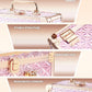 Qislee Makeup Box with A Detachable Lighted Mirror, Waterproof Travel Train Case, Cosmetic Organizer and Makeup Suitcase with Adjustable Dividers, Magnetic LED Mirror(Sparkling Pink)