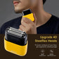 Mini Steel Electric Foil Shavers for Men: Upgraded Mini Electric Razor– Portable Travel Shaver with IPX7 Waterproof, Ultra-Long BatteryLife, and Triple Blade Technology Mini Razor (Sunburst Yellow)