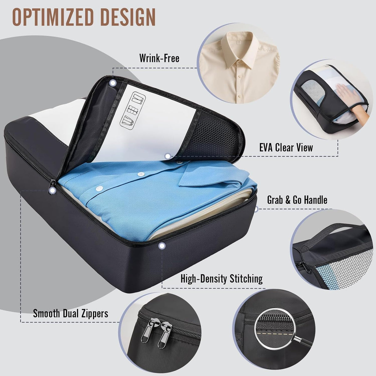 Veken 10 Set/8 Set Packing Cubes for Travel Essentials, Suitcase Organizer Bags in 4 Sizes, Carry-On Luggage Accessories with Large Laundry & Toiletry Bag, Must-Have for Airplane, Road Trip & Camping - Roamly