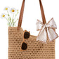 Peicees Crochet Beach Bag For Women Summer Tote Bag Boho Shoulder Bag With Leak-Proof Lining for Vacation Travel Woven Purse