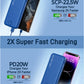 Portable Charger with Built in Cable and AC Wall Plug, USB C Power Bank 12000mAh 22.5W Super Fast Charging, Lightweight Portable Phone Charger Travel Battery Pack for iPhone, Samsung, Tablets (Navy)
