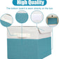 Large 22 Quart Linen Fabric Foldable Storage Bin Cube Organizer Basket with Flip-Top Lid & Handles, Clothes Blanket Box for Home, Office, Closet, Teal & White, 4 Pack 14.6 x 9.5 x 9.5
