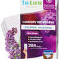Tru Earth Compact Dry Laundry Detergent Sheets - Up to 768 Loads (384 Count) - Paraben-Free - Original Eco-Strip Liquidless Detergent, Travel Sheets - Lilac Breeze