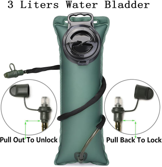 ATBP Insulated Water Hydration Pack Bag with 3L TPU Bladder Tactical Molle Hydration Backpack for Hiking Cycling Running