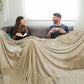 PHF Oversized King Fleece Blanket 120"x120", No Shed No Pilling Big Soft Blanket, Extra Large 10'x 10' Lightweight for Bed, Sofa Travel and Camping, Suitable for All Season, Khaki