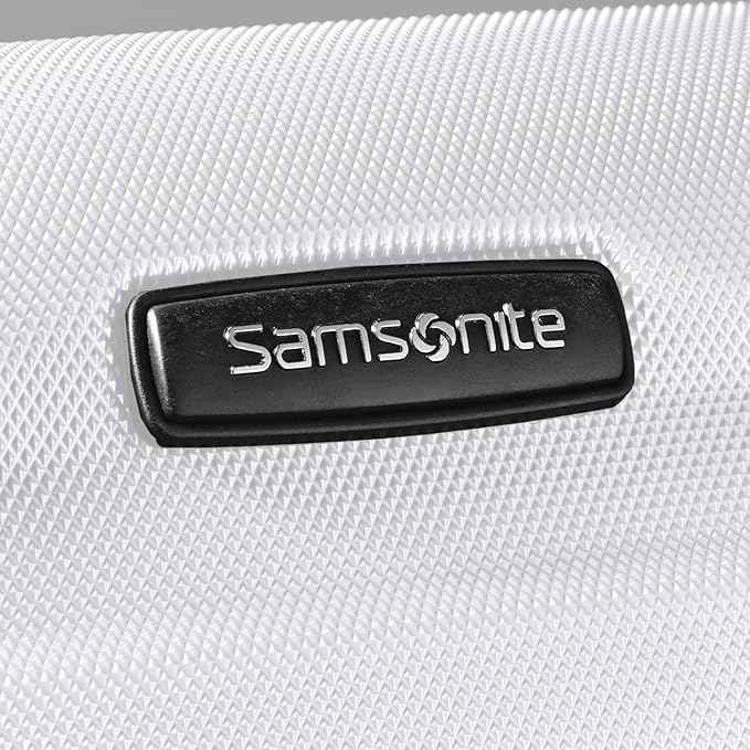 Samsonite Omni PC Hardside Expandable Luggage with Spinner Wheels, Checked-Medium 24-Inch, White