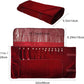 Velvet Travel Jewelry Case Roll Bag Organizer for Necklace Bracelet Earrings Ring (Black) (Burgundy)