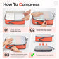 Veken 9/11 Set Compression Packing Cubes for Travel Essentials,Compressible Expandable Large Luggage Suitcase Organizer Bags for Clothing,Durable Space Saver Storage Bags with Toiletry Bags(Orange)