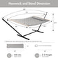 ANOW Double Hammock with Stand 12FT, Heavy Duty Hammocks with Stand for Outdoors, 450 LBS Weight Capacity, Light Gray
