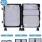 WANDF 7 Set Compression Packing Cubes for Travel, Shirt Folder for Wrinkle-Free, Suitcase Organizer Bags Set for Carry-On Checked Luggage Duffle Bag Women Men(Gray-blue)