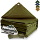 FoundGo Canvas Tarp 10x16ft Heavy Duty Waterresistant Tarps with Grommets, UV Resistant, 22 Mil Tarpaulin,14 oz Durable Cloth Covers for Car, Roof, Boat, Camp, Canopy, Woodpile with Ropes-Moss