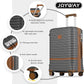 Joyway Luggage Set 3 Piece Suitcase Sets with Spinner Wheel,Hardside Expandable Travel Laggage with TSA Lock (13/20/24/28 Grey brown