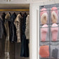 2 Pack Minimalist Black Over The Door Hanging Closet Shoe Holder Organizer with 6 Pockets (Mesh Pockets)