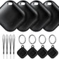Air Tracker Tag for Android, Tags-4 Pack Luggage Tracker with 4 Case, Works via Google Find Hub App, Bluetooth Tracker Item Finder for Key, Backpack, Travel and Commute, 4 Pack, Black (NOT for iOS)