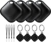 Air Tracker Tag for Android, Tags-4 Pack Luggage Tracker with 4 Case, Works via Google Find Hub App, Bluetooth Tracker Item Finder for Key, Backpack, Travel and Commute, 4 Pack, Black (NOT for iOS)
