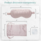 Mulberry Soft Silk Eye Mask for Sleeping with Ear Plugs & Luxury Bag - Cooling Night Eye Covers Face Mask for Women - Blindfold Travel Eye Mask Blocking Out Light - Champagne