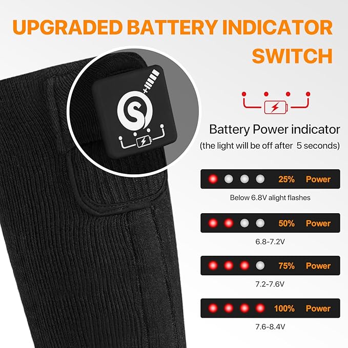 SNOW DEER Upgraded Rechargeable Electric Heated Socks，Ultimate Foot Warmer for Men & Women, Perfect for Skiing, Camping, Hiking, Motorcycling, &Outdoor Riding in Winter