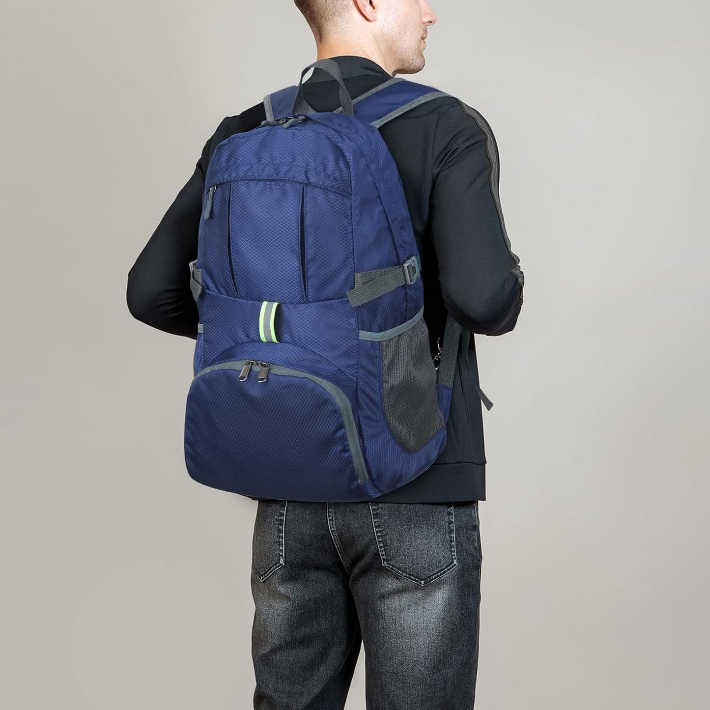 Yaopeing Lightweight Backpack,25L Foldable Hiking Packable,Water Resistant Travel Outdoor Shoulder Bag for Woman Men,Blue - Roamly