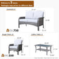 HOOOWOOO Patio Furniture Set,4 Pieces Outdoor Conversation Set,All Weather Wicker Loveseat Sofa Set with High Back Chairs Table,Light Gray