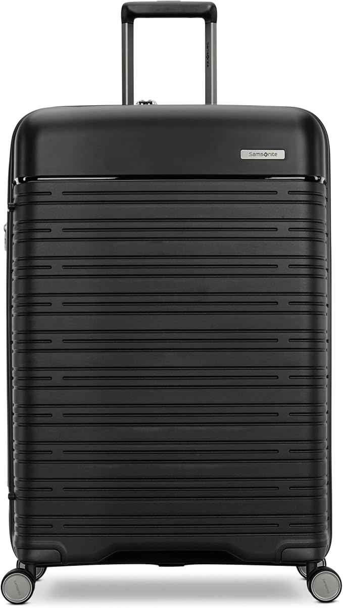 Samsonite Elevation Plus - Large Hardside Luggage - Scratch Resistant Polypropylene Shell, RightHeight™ Adjustable Handle, Integrated AirTag Holder, TSA Lock, WetPak™ Compartment - Triple Black