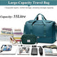 Extra Large Travel Duffle Bag,Carry on Overnight Bag with Shoes Compartment,Weekender Bags for Women for Travel Business Trips Sport Hospital,3 Pcs Set,Peacock Blue