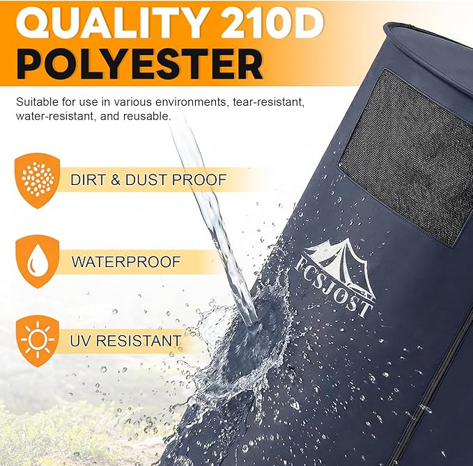 Portable Changing Tent, Easy Set-up Shower Tent for SUV with Suction Cups and Buckles, Instant Privacy Dressing Room with Carry Bag for Camping, Shower, Beach and Toilet Stall