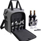 ALLCAMP 6 Bottle Wine Gift Bag - Insulated Tote Cooler, Adjustable Strap, Includes 6 Wine Glasses, Napkins & Corkscrew, Portable Travel Gifting(Gray)