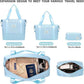 LONG VACATION 6 Piece Luggage Set Carry on Suitcase with ABS+PC hardshell, Spinner Wheels & YKK Zipper TSA Lock (SKY BLUE, 6 piece set)