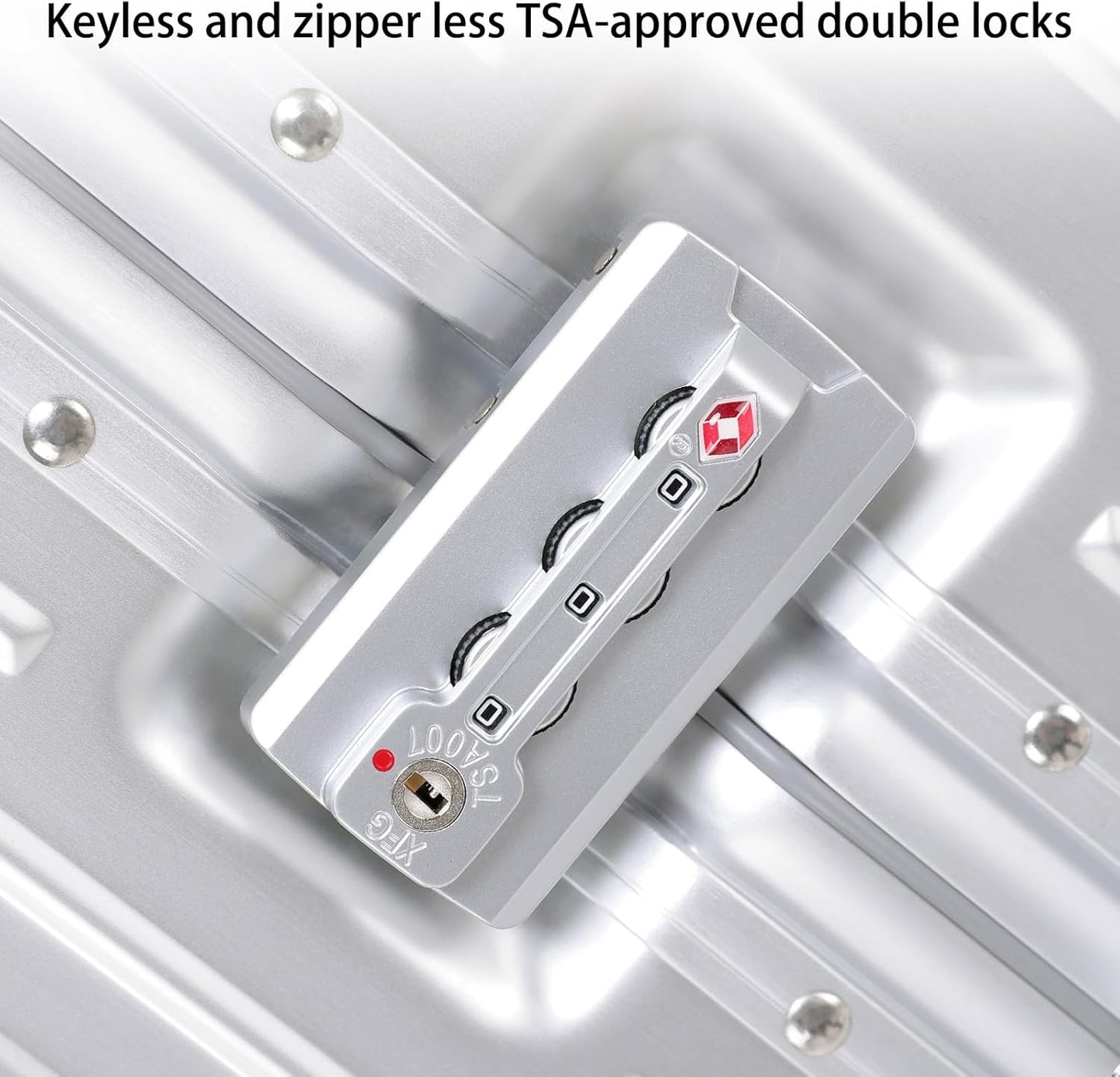 Metal All Aluminum Carry-on Luggage TSA Customs Lock Zipperless Silent Rotary Wheel Business Suitcase Aluminum Frame Set (black, 20 '')