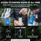 Tactiko Survival 20oz/600ml Purifying Water Bottle Filter Kit - Filter 265 Gal. Water from Rivers, Lakes & Streams - SGS Certified - UF Membrane, Activated Carbon - Camping, Hiking, Emergency (Blue)