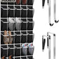 Over the Door Shoe Organizer with 30 Breathable Mesh Pockets - Large Capacity Closet Storage for Men & Women, Hanging Shoe Rack Organizer -Black