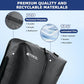 TPU Vacuum Bag for Travel, 70D Nylon Reusable Compression Bag with IP67 Waterproof Zipper, Compression Packing Cubes for Clothing, Space Saver Bags for Luggage and Backpack(Gray-1 PCS + PUMP)