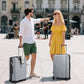 Kono 24 Inch Expandable Luggage Suitcase with Spinner Wheels, Durable Hardside Checked Luggage with Hidden Cup Holder, Lightweight Hard Shell Medium Suitcase with TSA Lock(Light Grey)