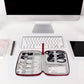 SELLYFELLY Travel Electronics Organizer Portable Cable Organizer Bag for Storage Electronic Accessories Case for Cord,Phone,Charger,Flash Drive (Wine Red)