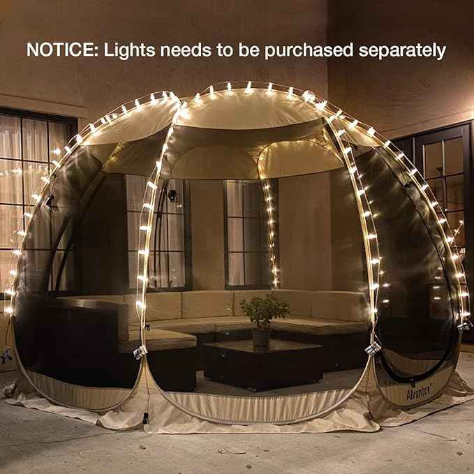 Alvantor Pop Up Screen House Gazebo with Mosquito Netting, Instant UV Resistant Sun Shelter for Patio & Backyard, Portable Canopy Tent for 2-10 Person