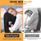 Inflatable Travel Pillow,Multifunction Travel Neck Pillow for Airplane to Avoid Neck and Shoulder Pain,Support Head,Neck,Used for Sleeping Rest, Airplane and Home Use,with Eye Mask, Earplugs, Black