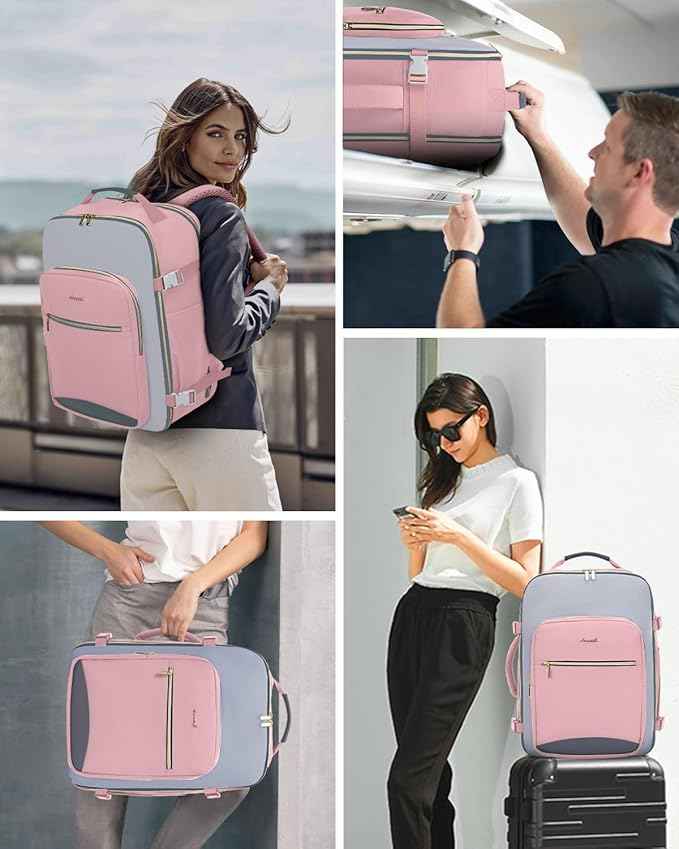 LOVEVOOK 40L Travel Backpack for Women & Men, Airline Approved Carry On Luggage with 3 Packing Cubes, TSA Overnight Bags, Waterproof Personal Item Bag, Weekender Essentials Backpacks fits 17" Laptop