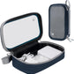 pack all Clear Electronic Organizer, TPU Cable Organizer Bag, Compact Cord Travel Organizer for Cables, Chargers, Phones, USB cords, SD Cards (Dark Blue)