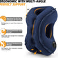 Inflatable Travel Pillow,Multifunction Travel Neck Pillow for Airplane to Avoid Neck and Shoulder Pain,Support Head,Neck,Used for Sleeping Rest, Airplane and Home Use,with Eye Mask, Earplugs,Blue