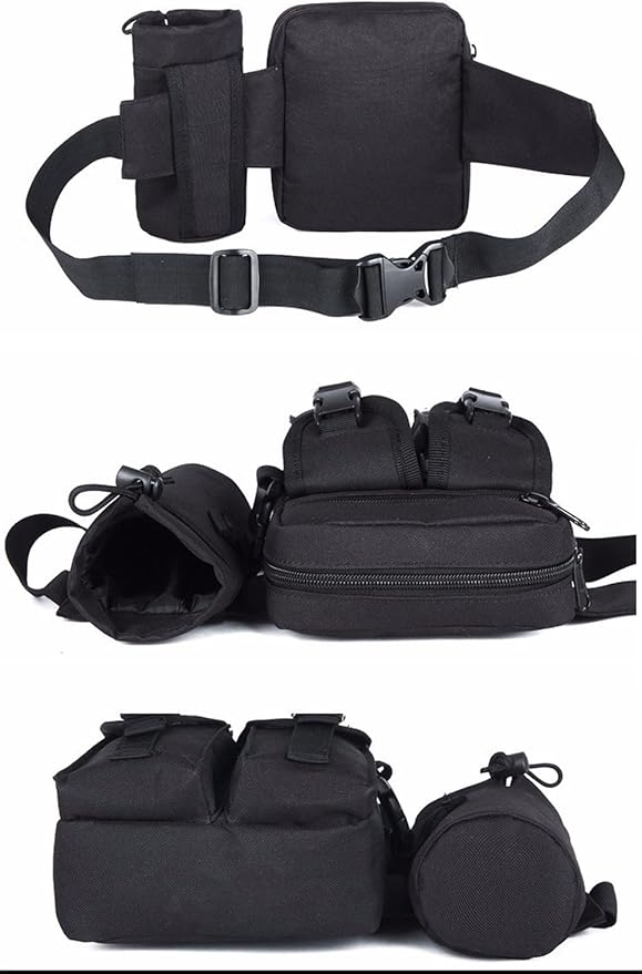 Tactical Waist Pack With Detachable Water Bottle Holder Pocket Fanny Pack & Outdoor Lumbar Bag for Hiking Travelling Climbing Cycling Camping Shopping Hunting Fishing
