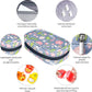 Serfeymi Weekly Travel Pill Organizer 2 Times A Day AM PM Upgraded Rainbow Pill Box 7 Day with Portable Zipper PU Leather Pill Case, Medicine Organizer for Pills, Vitamins, Fish Oils - Floral 02