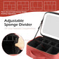 MOMIRA Travel Cosmetic Train Case with Lighted Mirror 3 Color Scenarios Cosmetic Bag Organizer with Adjustable Dividers Makeup Storage for Women, Makeup Accessories & Tools Case Red