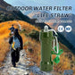 Outdoor Water Filter for Drinking Survival, Portable Water Purifier and Filtration System for Camping, Hiking, Travel, and Emergency Preparedness (Green)