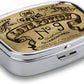 Metal 2 Compartment Pill Organizer Travel Friendly Portable Compact Pill Box Cute Pill Case to Hold Vitamins,Fish Oil,Supplements,Meds,Tablet for Purse,Pocket. (No)