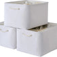 TheWarmHome Organization and Storage Basket for Shelves - Extra Jumbo 3 Pack 20.5x15.8x13.8 inch Cube Storage Bins for Toy Closet Box Home Organizer Gift (White)