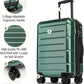 KYME Green Carry On Luggage 22x14x9 Airline Approved Expandable 20 Inch Hardshell Carry On Suitcase with Wheels TSA Lock Small Travel Rolling Luggage with Cup Holder for Men Women